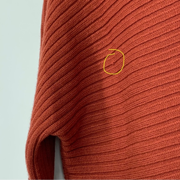 Philosophy Burnt Orange Wide Ribbed Dolman Sleeve Cowl Neck Stretchy Sweater XS - Picture 10 of 16